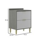 Ver imagem 2 de Balcão de Cozinha 70 Cm Domus 2 Gavetas Silver/branco - Hecol Móveis