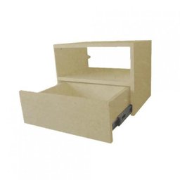 Mesa de Cabeceira Suspenso com 1 Gaveta em MDF - Natural - 4