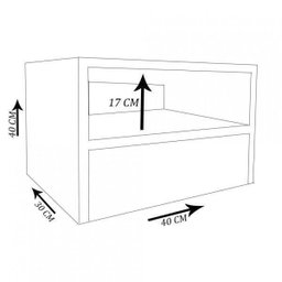 Mesa de Cabeceira Suspenso com 1 Gaveta em MDF - Natural - 5