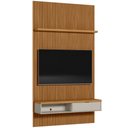 Ver imagem 1 de Painel Ripado Para TV 60 Pol Slats e Bancada Lisa 141x250cm L05 Nature Off White - Lyam Decor Slats