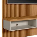 Ver mais imagens de Painel Ripado Para TV 60 Pol Slats e Bancada Lisa 141x250cm L05 Nature Off White - Lyam Decor Slats