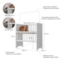 Ver imagem 5 de Mini Berço Branco Infantil Grade Móvel Regulável Mosquiteiro com Colchão Confotável P/ Bebê