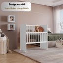 Ver imagem 6 de Mini Berço Branco Infantil Grade Móvel Regulável Mosquiteiro com Colchão Confotável P/ Bebê