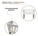 Ver imagem 4 de Mini Berço Branco Infantil Grade Móvel Regulável Mosquiteiro com Colchão Confotável P/ Bebê