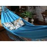 Rede de Descanso e Dormir Casal Algodão Reforçada Regulagem Comprimento Azul piscina - 1