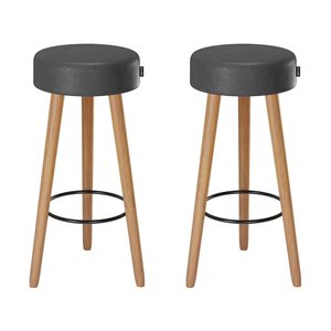 Kit 2 Banquetas Alta Genebra Balcão Bar Bancada Bistrô Gourmet Estrutura Pés Madeira Natural – Cores