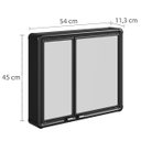 Ver imagem 2 de Armário Banheiro Espelheira Sobrepor Preto Com Perfil de Alumínio 54x11,3x45cm 02 Portas Astra
