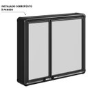 Ver imagem 7 de Armário Banheiro Espelheira Sobrepor Preto Com Perfil de Alumínio 54x11,3x45cm 02 Portas Astra