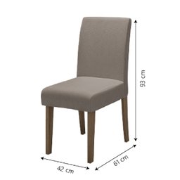 Conjunto de Mesa Sala de Jantar Miami com 6 Cadeiras Trieste Suede 1,60m Cedro / Off White / Mascavo - 4