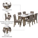 Ver imagem 6 de Conjunto de Mesa Sala de Jantar Miami com 6 Cadeiras Trieste Suede 1,60m Cedro / Off White / Mascavo