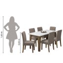 Ver imagem 7 de Conjunto de Mesa Sala de Jantar Miami com 6 Cadeiras Trieste Suede 1,60m Cedro / Off White / Mascavo