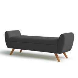 Recamier Bau Grecia 1,40m Suede Grafite - Clique Decor Clique Decorações - 3