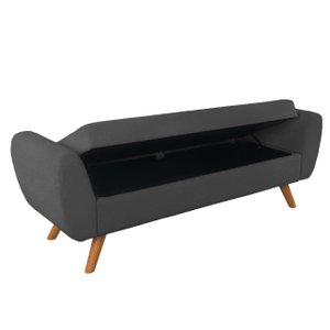 Recamier Bau Grecia 1,40m Suede Grafite - Clique Decor Clique Decorações
