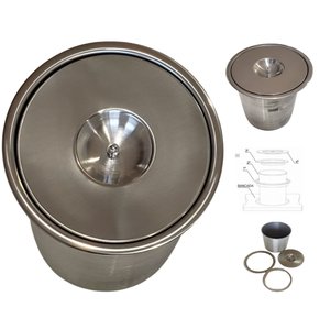 Kit 6 Lixeiras Pia Cozinha Embutir No Granito Em Inox 3lt 15X25 CM