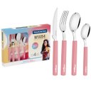 Ver imagem 1 de Faqueiro Tramontina Mulher Maravilha 1984 com Lâminas em Aço Inox e Cabos de Polipropileno Rosé