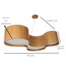 Lustre Pendente Semi Cilíndrico Madeira 75cm - Mel - 3
