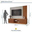 Ver imagem 3 de Rack com Painel com Cristaleira para TV até 75 Polegadas Ripado 100% MDF 190,5CMX220CM Valência