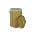 Ver imagem 3 de Cesto Bambu Forrado Roupas Sujas Banheiro Lavanderia Alças
