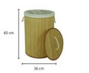 Ver imagem 2 de Cesto Bambu Forrado Roupas Sujas Banheiro Lavanderia Alças
