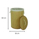Ver imagem 2 de Cesto Bambu Forrado Roupas Sujas Banheiro Lavanderia Alças
