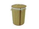 Ver imagem 4 de Cesto Bambu Forrado Roupas Sujas Banheiro Lavanderia Alças