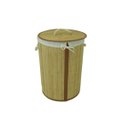 Ver imagem 4 de Cesto Bambu Forrado Roupas Sujas Banheiro Lavanderia Alças