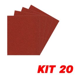 Kit 20 Lixa Folha Grão 220 Massa Gesso Parede 27X22cm - 1