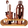 Coqueteleira Profissional Rose Gold com Acessórios em Aço Inox 750ml Kit Barman Base em Madeira - 2