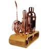 Coqueteleira Profissional Rose Gold com Acessórios em Aço Inox 750ml Kit Barman Base em Madeira - 3