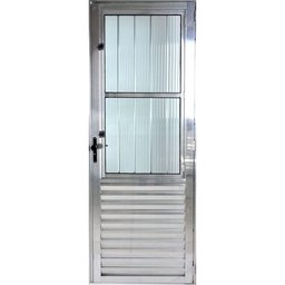 Porta de Alumínio Social Postigo Esquerda Brilhante - 1