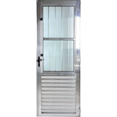 Porta de Alumínio Social Postigo Esquerda Brilhante