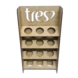 Porta Cápsulas Display de Mdf 3 Corações com 12 Espaços Tam:35x19x7cm Cod:pc005 - 1