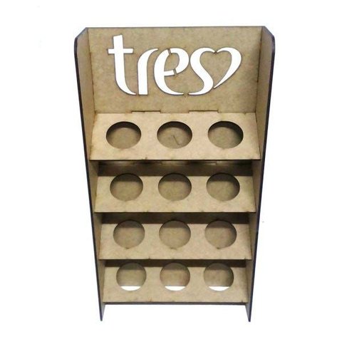 Porta Cápsulas Display de Mdf 3 Corações com 12 Espaços Tam:35x19x7cm Cod:pc005