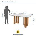 Ver imagem 3 de Conjunto Sala de Jantar 6 Lugares Retangular Tampo Vidro/MDF Mesa Tessera Cadeiras Pés Madeira Jade