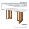 Conjunto Sala de Jantar 6 Lugares Retangular Tampo Vidro/MDF Mesa Bold e Cadeiras Pés Madeira Jade - 6
