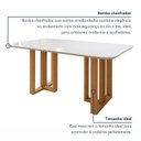 Ver imagem 6 de Conjunto Sala de Jantar 6 Lugares Retangular Tampo Vidro/MDF Mesa Tessera Cadeiras Pés Madeira Jade