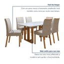 Ver imagem 7 de Conjunto Sala de Jantar 6 Lugares Retangular Tampo Vidro/MDF Mesa Bold e Cadeiras Pés Madeira Jade