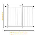 Ver imagem 2 de Portão Pet Grade Proteção 80cm Branco Criança Bebê Cachorro Cão com Extensor 30cm Itagold