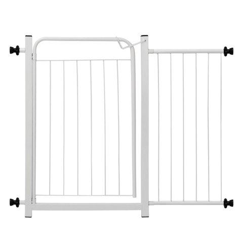 Portão Pet Grade Proteção 80cm Branco Criança Bebê Cachorro Cão com Extensor 30cm Itagold