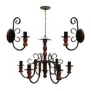Ver mais imagens de Conjunto 2 Arandelas e Lustre Artesanal Para Sala de Jantar Libertas Rosas Artesanato Kit 1 Lustre +