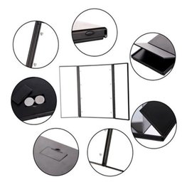 Espelho Led de Maquiagem Portatil Triplo com Aumento Dobravel Iluminacao para Bolsa Viagem Mesa ou C - 4