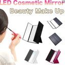 Ver imagem 6 de Espelho Led de Maquiagem Portatil Triplo com Aumento Dobravel Iluminacao para Bolsa Viagem Mesa ou C