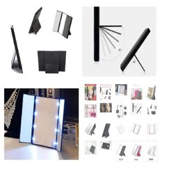 Espelho Led de Maquiagem Portatil Triplo com Aumento Dobravel Iluminacao para Bolsa Viagem Mesa ou C - 5