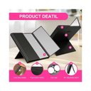 Ver imagem 2 de Espelho Led de Maquiagem Portatil Triplo com Aumento Dobravel Iluminacao para Bolsa Viagem Mesa ou C