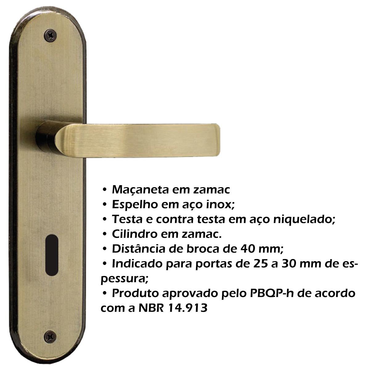 Fechadura Para Porta Madeira Interna Quarto Sala Escritório Silvana ...