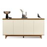 Buffet 4 Portas Flow Off White/ Freijó - Ej Moveis - 4