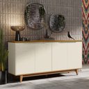 Ver imagem 1 de Buffet 4 Portas Flow Off White/ Freijó - Ej Moveis