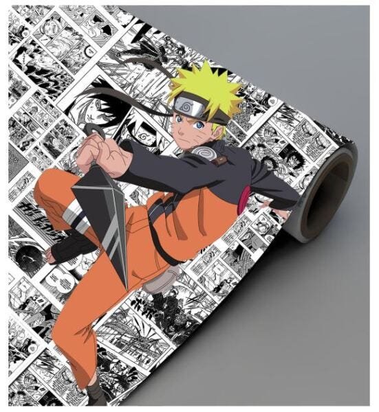 Papel De Parede Adesivo Lavável Quarto Mangá Naruto Anime