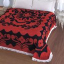 Ver imagem 1 de Colcha Casal Chenille Canelada Jolitex Flórida Vermelho/Preto