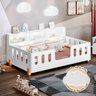 Cama Infantil de Criança Montessoriana Led Nina com Nicho Branca + Luminária Led - 1